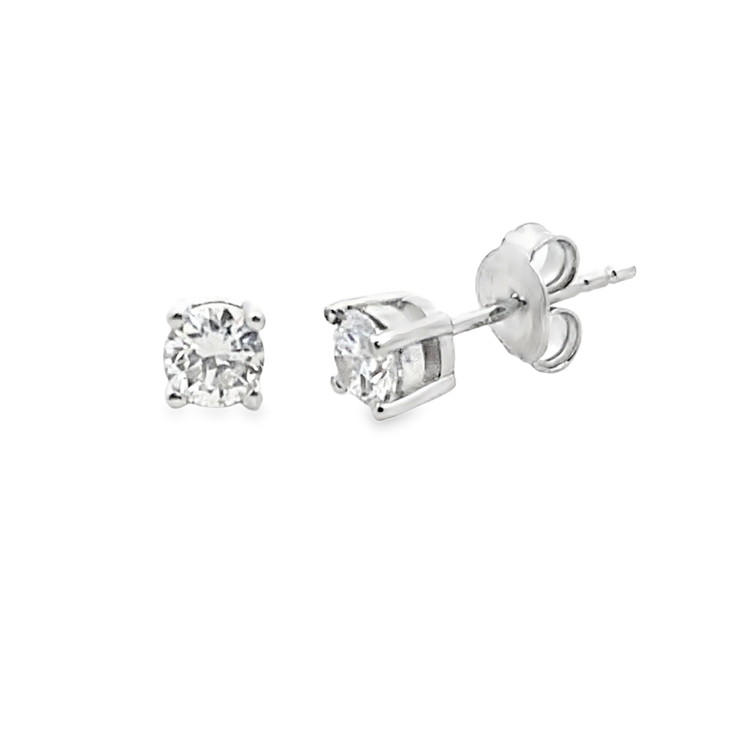 .50ct Lab Grown Diamond Stud Earrings Sterling Silver