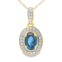 Sapphire Diamond Fashion Pendants 10KT Yellow Gold