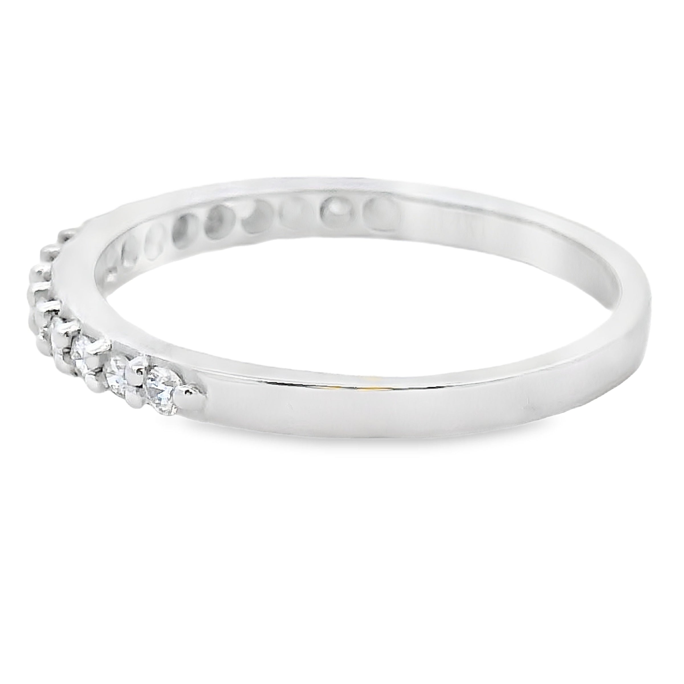Natural .25ct Diamond Wedding Band Ring 14KT White Gold