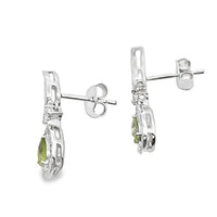 .52ct Peridot Diamond Dangle Earrings 10KT White Gold