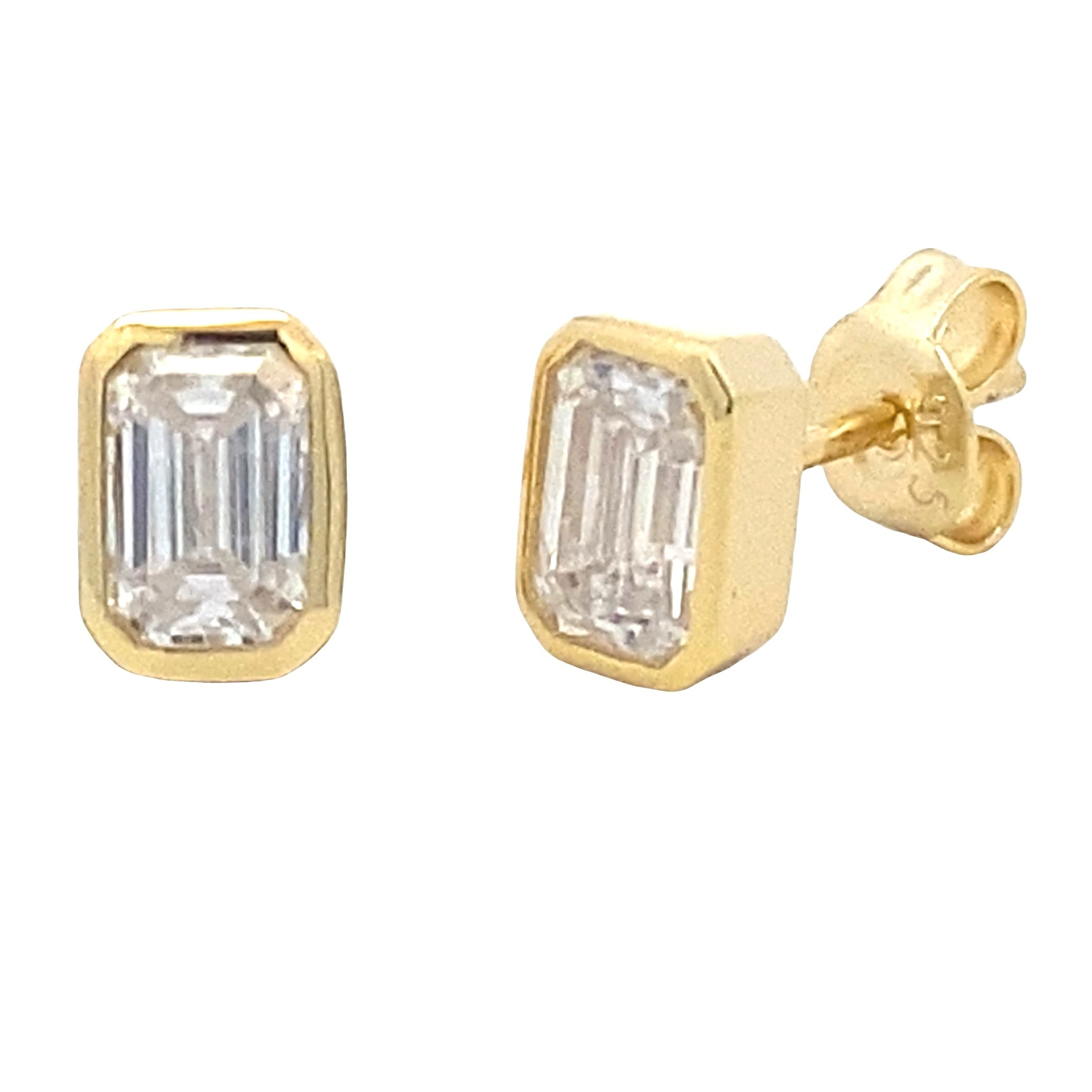 Genuine Moissanite Stud Earrings Sterling Silver
