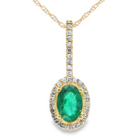 .46ct Emerald Diamond Fashion Pendants 10KT Yellow Gold