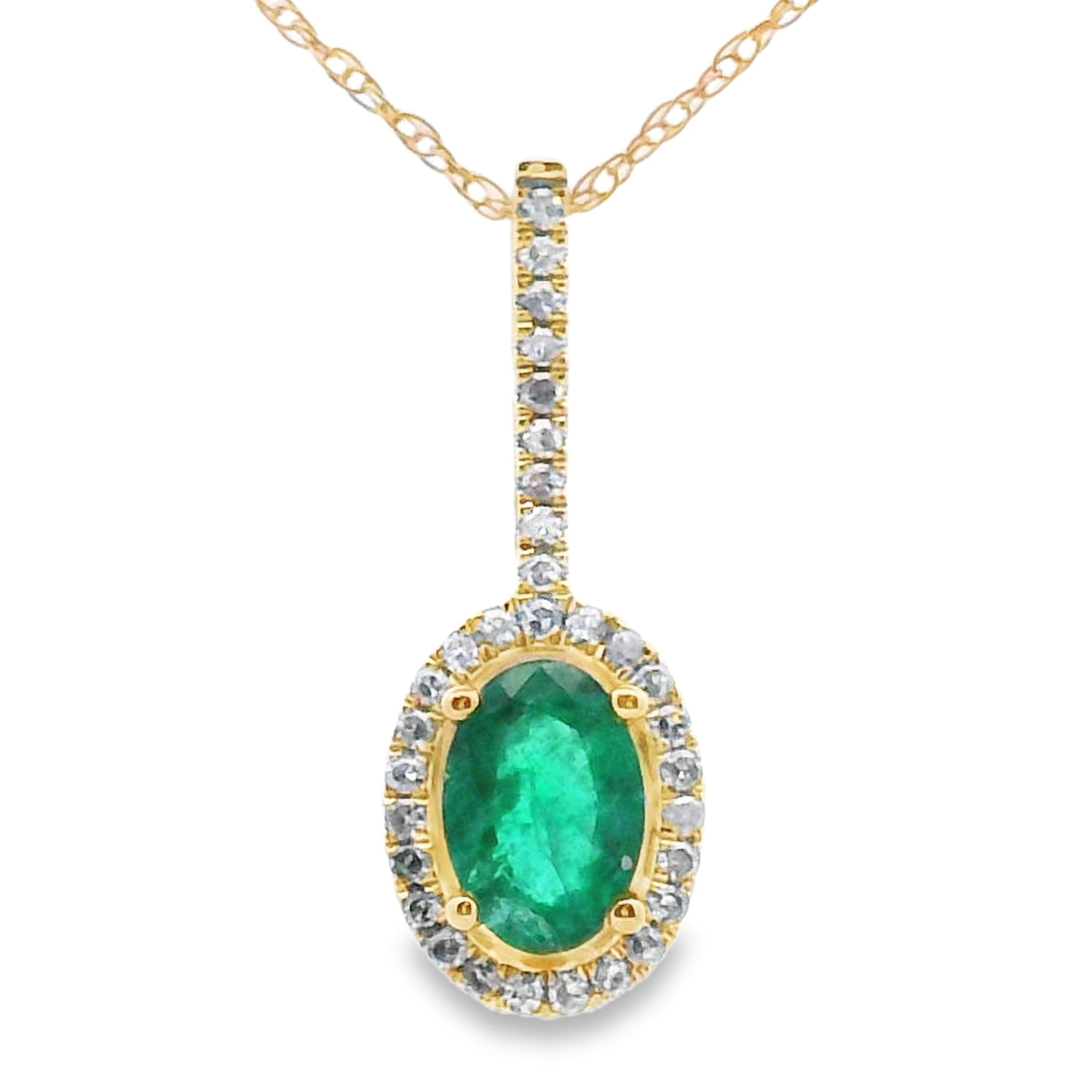 .46ct Emerald Diamond Fashion Pendants 10KT Yellow Gold