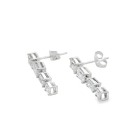 Lab Grown Diamond Dangle Earrings 14KT White Gold