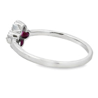 Natural .20ct Ruby Diamond Ring 10KT White Gold