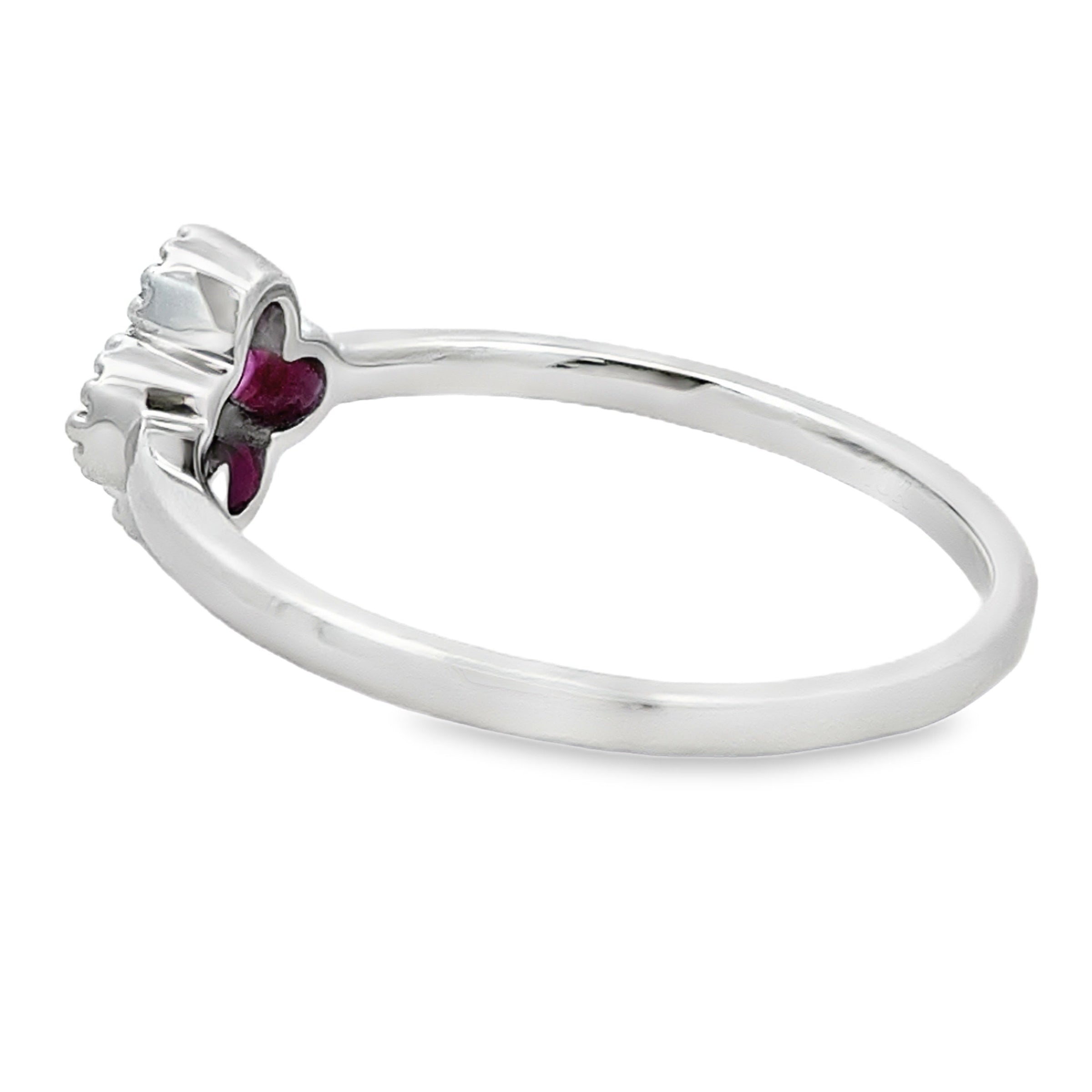 Natural .20ct Ruby Diamond Ring 10KT White Gold