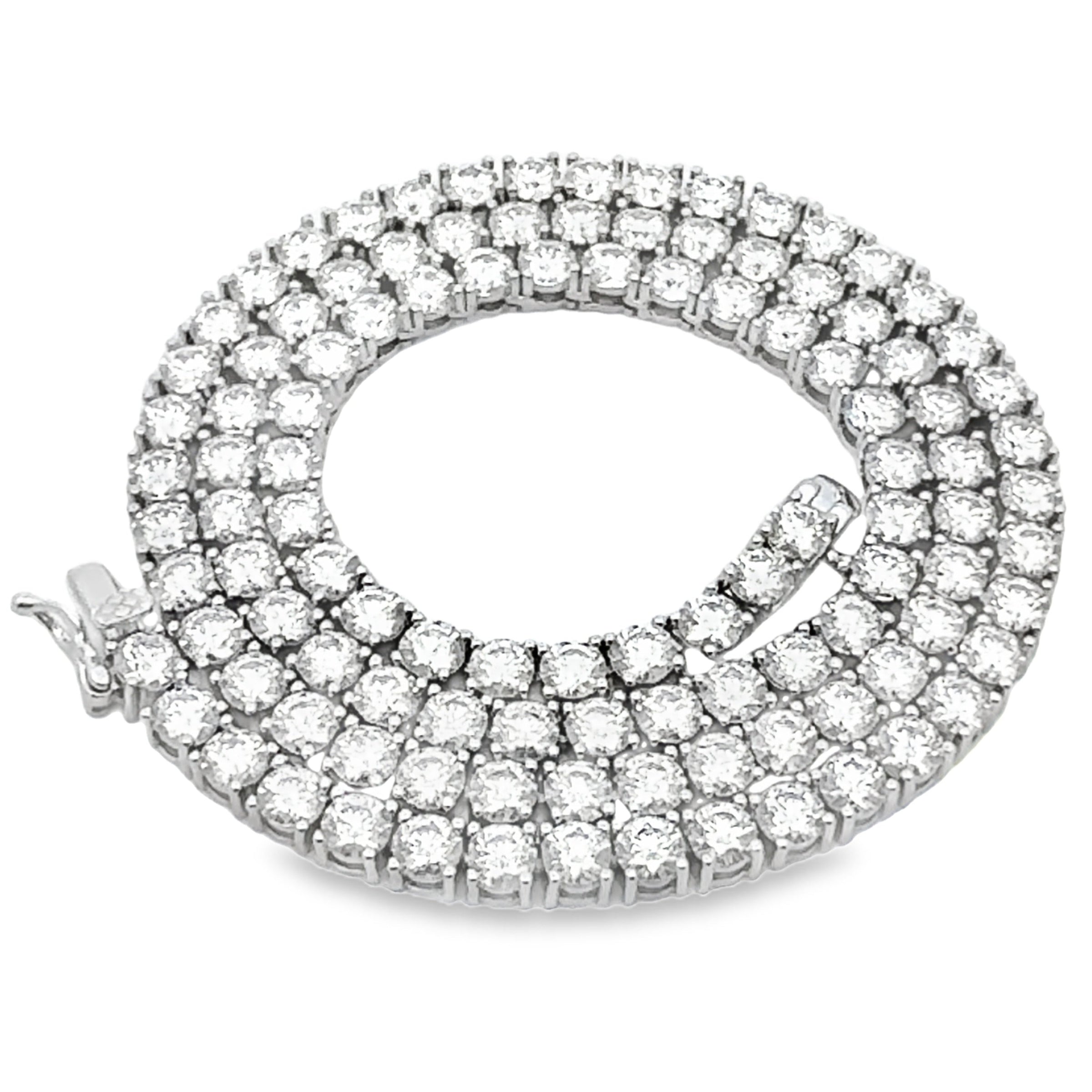 39.98ct Moissanite Tennis Necklace Sterling Silver