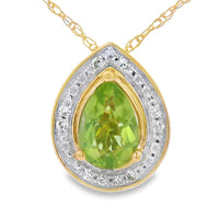 .47ct Peridot Diamond Fashion Pendants 10KT Yellow Gold