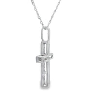 .08ct Diamond Cross Religious Pendant 14KT White Gold