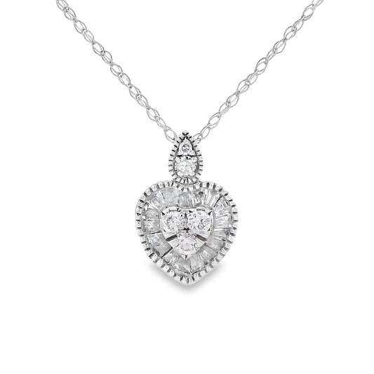 Natural .31ct Diamond Fashion Pendants 14KT White Gold
