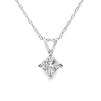 Natural .40ct Lab Grown Diamond Pendant 14KT White Gold