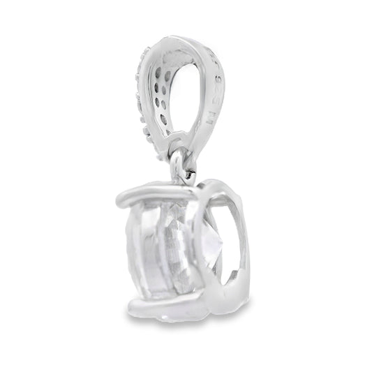 Genuine 2.00ct Moissanite Pendant Sterling Silver