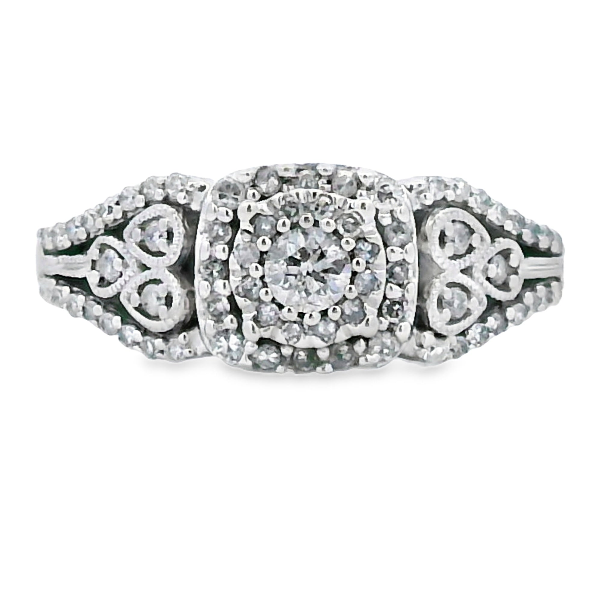 Genuine .50ct Diamond Ring 10KT White Gold