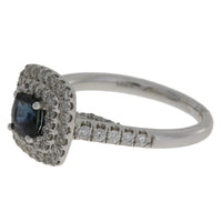 Natural 1.22ct Sapphire Diamond Ring 14KT White Gold