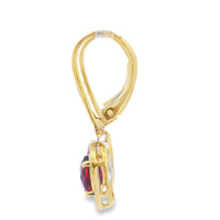 1.41ct Garnet Diamond Dangle Earrings 10KT Yellow Gold
