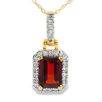 1.31ct Garnet Diamond Fashion Pendants 10KT Yellow Gold