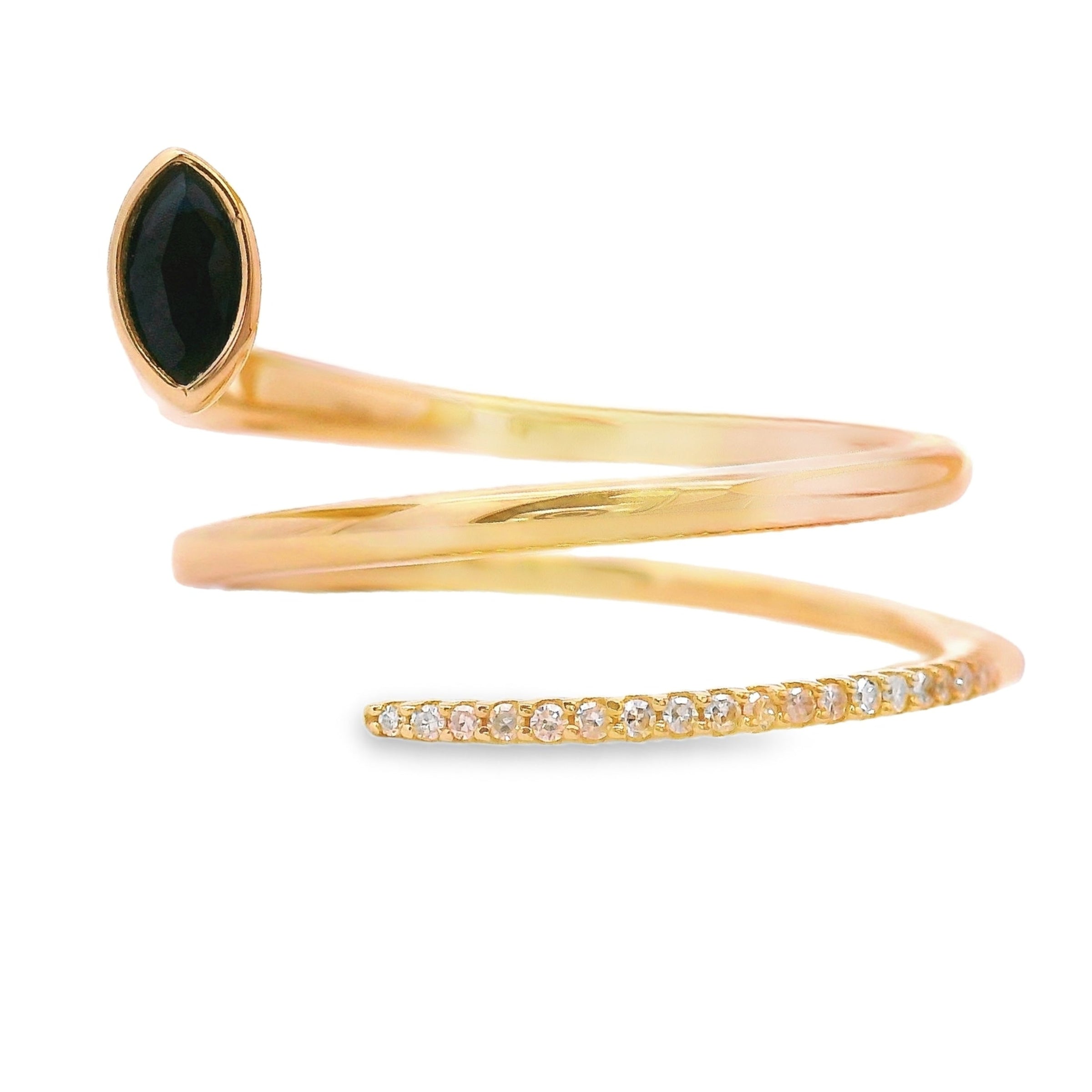 Genuine .78ct Sapphire Diamond Ring 14KT Yellow Gold