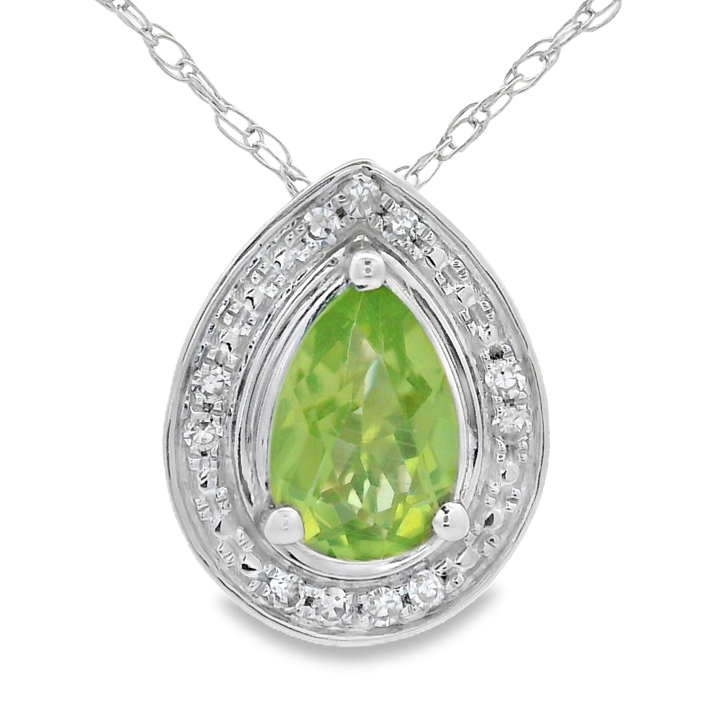 .47ct Peridot Diamond Fashion Pendants 10KT White Gold