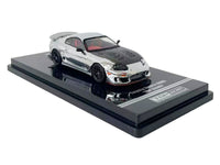 Toyota Supra (A80) "Top Secret" GT300 RHD (Right Hand Drive) Chrome with Carbon Hood and Red Interior "Tokyo Auto Salon 2026 Event Exclusive" 1/64 Diecast Model Car by Inno Models