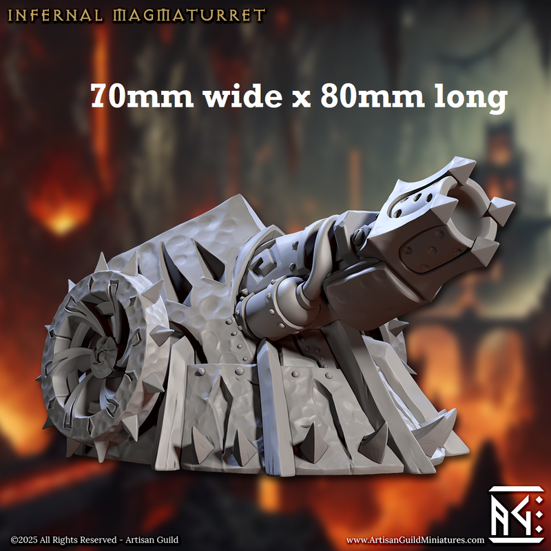 Infernal Magmaturret (Cannon Terrain)-3D Printed Miniatures-BIG FRENCHIES-All Systems Go Games