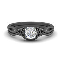 Cushion Cut Infinity Celtic Solitaire Wedding Set