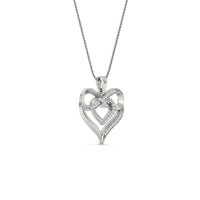 Diamond Accent Double Heart Infinity Pendant Necklace