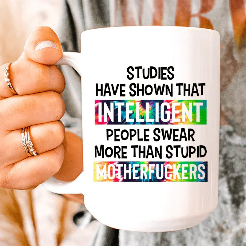 Intelligent People Swear Ceramic Mug 15 oz