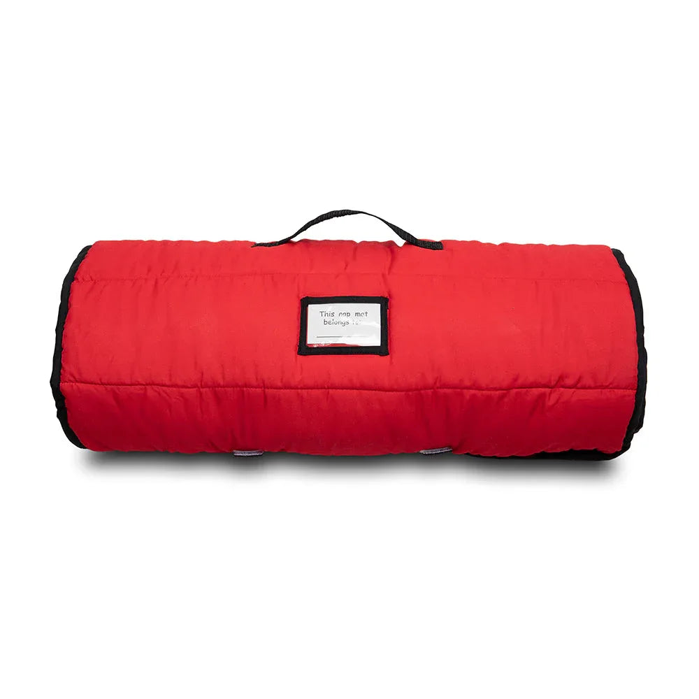 Construction Toddler Nap Mat - Includes Removable Pillow and Attached Fleece Blanket - BIG FRENCHIES