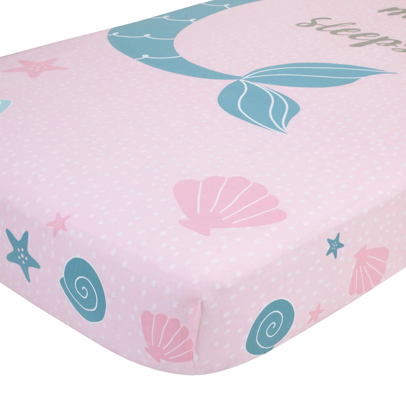 Sugar Reef Mermaid Photo Op 100% Cotton Fitted Crib Sheet, A Little Mermaid Sleeps Here - BIG FRENCHIES