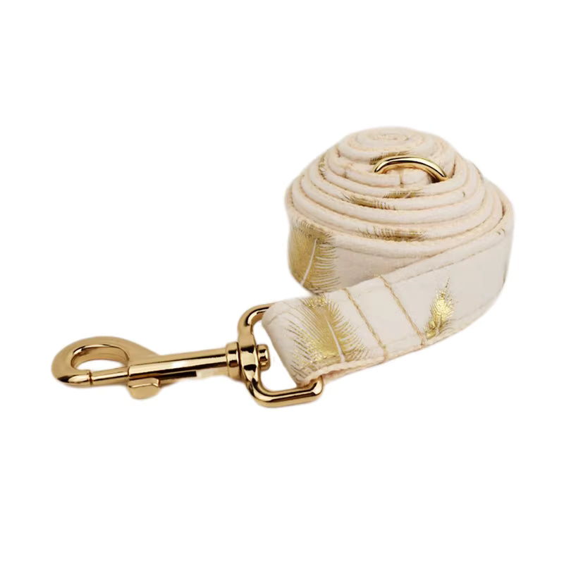 Personalized Ivory Gold Leaf Velvet Classic Set