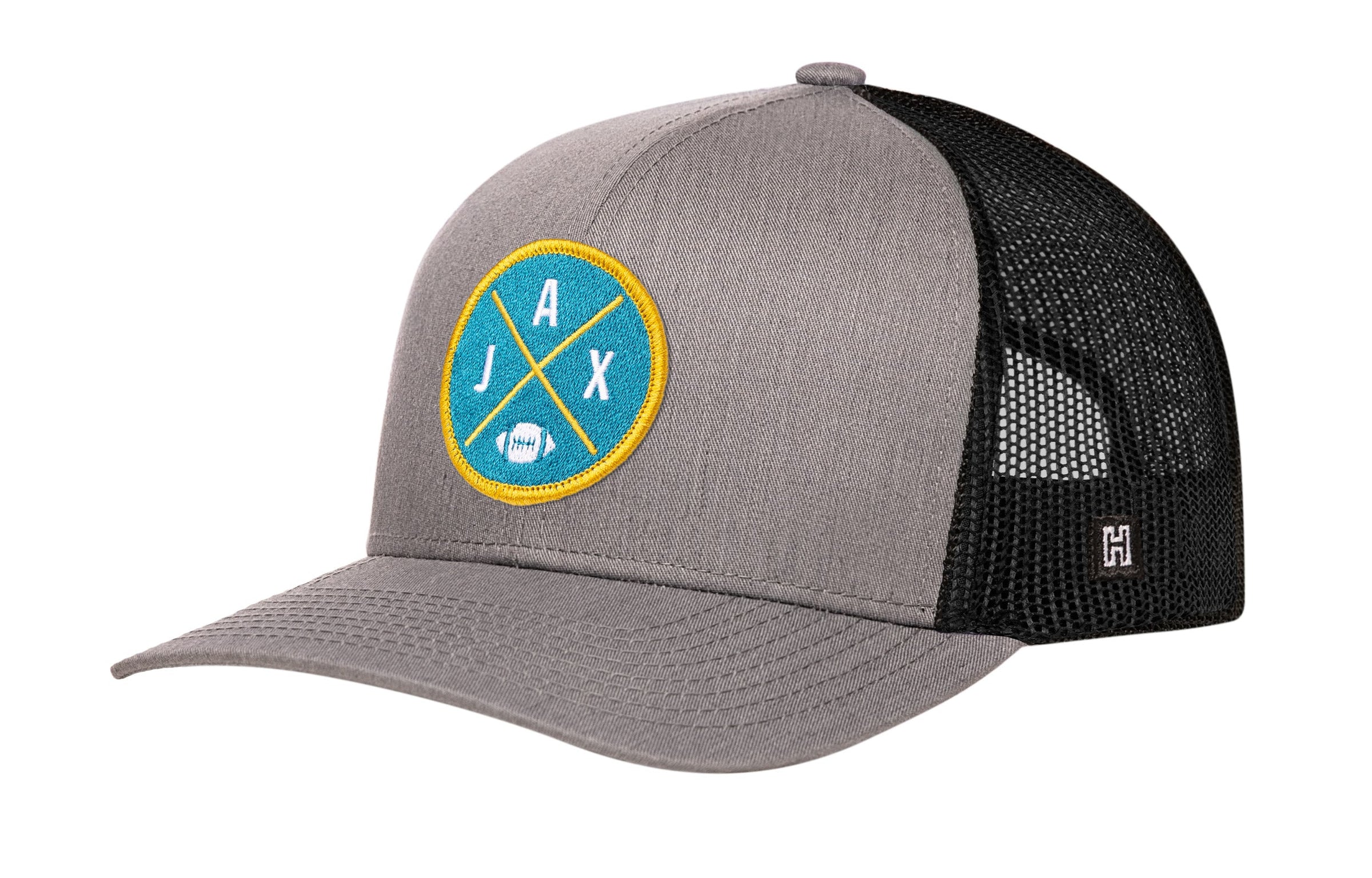 Jacksonville Trucker Hat  |  Black JAX X Football Snapback