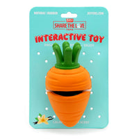 Jeffers Carrot Natural Rubber Treat Dispensing Dental Dog Chew Toy with Slit
