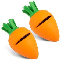 Jeffers Carrot Natural Rubber Treat Dispensing Dental Dog Chew Toy with Slit