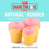 Jeffers Ice Cream Cone Natural Rubber Stuffable Treat Dispensing Dental Dog Chew Toy