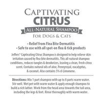 Jeffers Pet Captivating Citrus All-Natural Flea Bite Relief Shampoo for Dogs and Cats