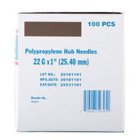 Jeffers Poly Hub Hypodermic Needles for Veterinary Use, Box of 100