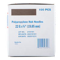 Jeffers Poly Hub Hypodermic Needles for Veterinary Use, Box of 100