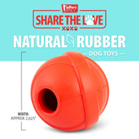 Jeffers Red Orbits Ball Natural Rubber Dental Treat Dispensing Dog Chew Toy