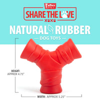 Jeffers Red "Y" Natural Rubber Dental Dog Chew Toy for Medium Chewers