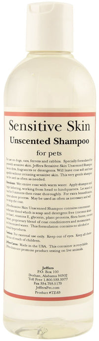 Jeffers Pet Sensitive Skin Unscented, Dye-Free, Fragrance-Free & Detergent-Free Pet Shampoo