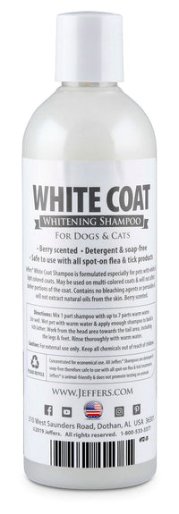 Jeffers Pet White Coat Whitening Dog & Cat Shampoo