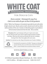 Jeffers Pet White Coat Whitening Dog & Cat Shampoo