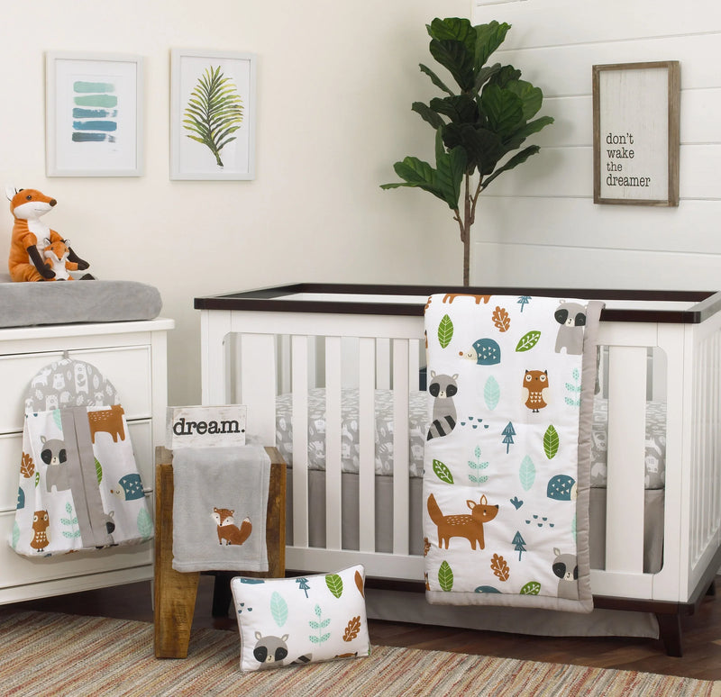 NoJo Dreamer Little Woodland Friends 8 Piece Nursery Crib Bedding Set - BIG FRENCHIES