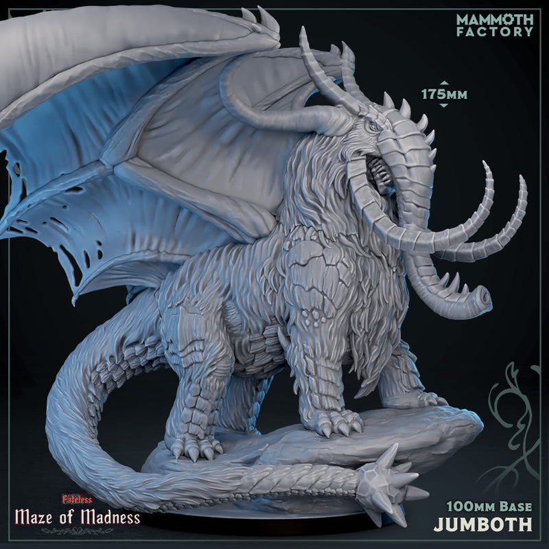 Jumboth (Wooly Mammoth Dragon Epic Boss)-3D Printed Miniatures-BIG FRENCHIES-All Systems Go Games