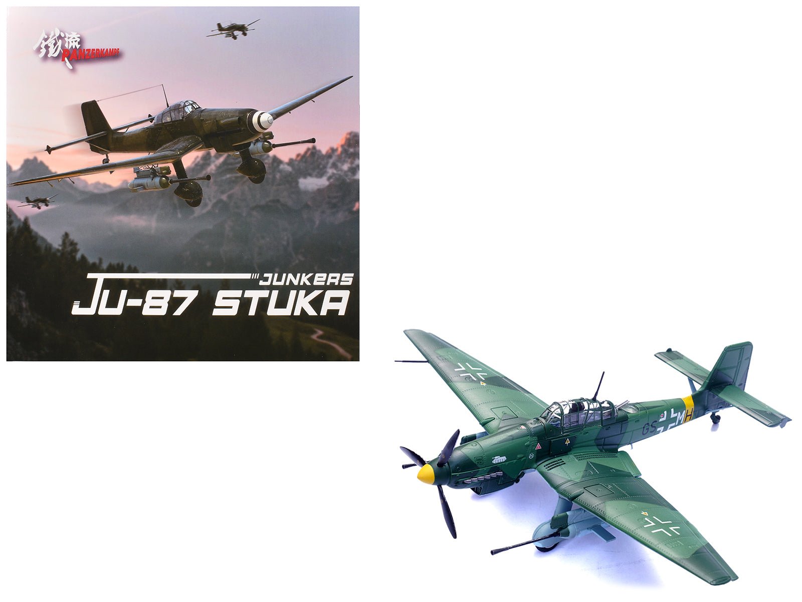 Junkers Ju 87G1 Stuka Bomber Aircraft "10.(Pz)/SG 2 Immelmann GS+MH Dubno Ukraine" (1944) German Luftwaffe "Wing" Series 1/72 Diecast Model by Panzerkampf  free shipping USA