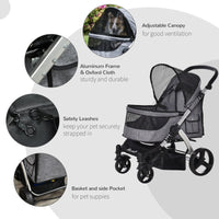 Travel Pet Stroller with Adjustable Handlebar - BIG FRENCHIES
