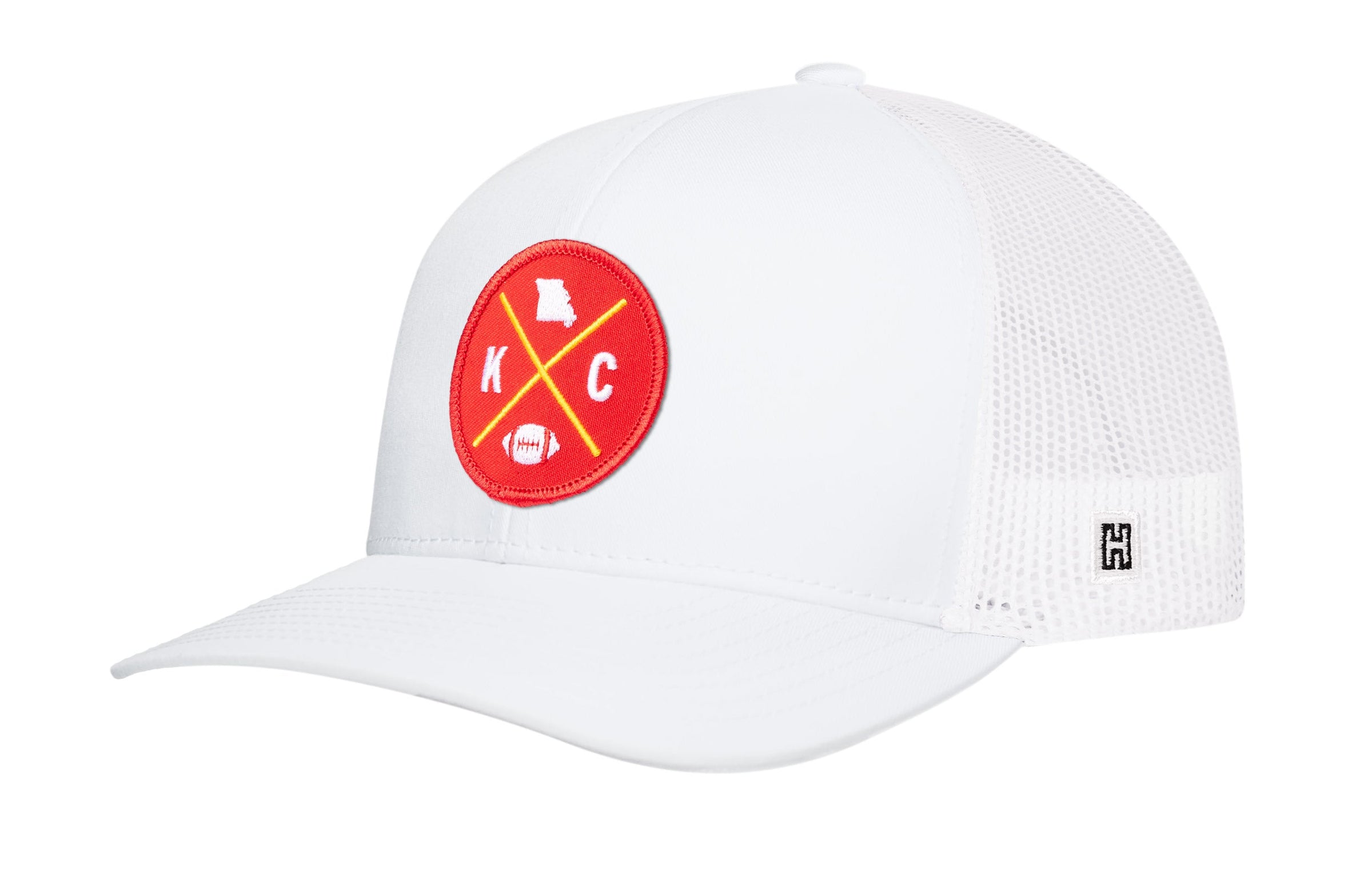 Kansas City Trucker Hat  |  Black KC X Football Snapback