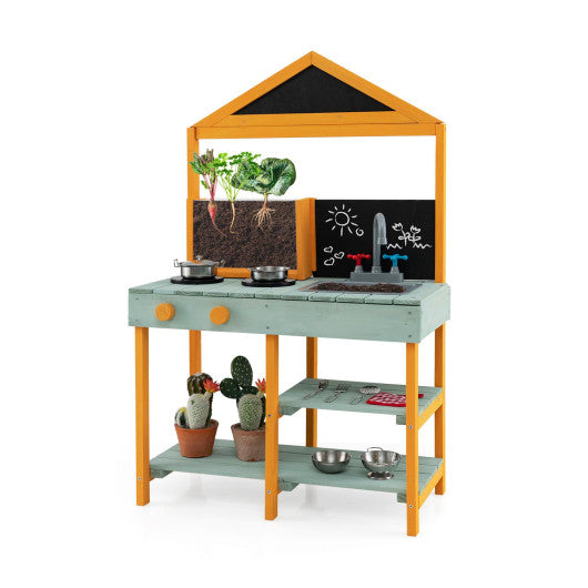 Kids Kitchen Playset with Root Viewer Planter and Rotatable Faucet - BIG FRENCHIES