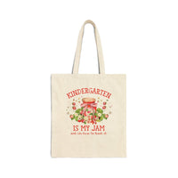Kindergarten Teacher Tote Bag with Strawberries: Kindergarten is My Jam - BIG FRENCHIES