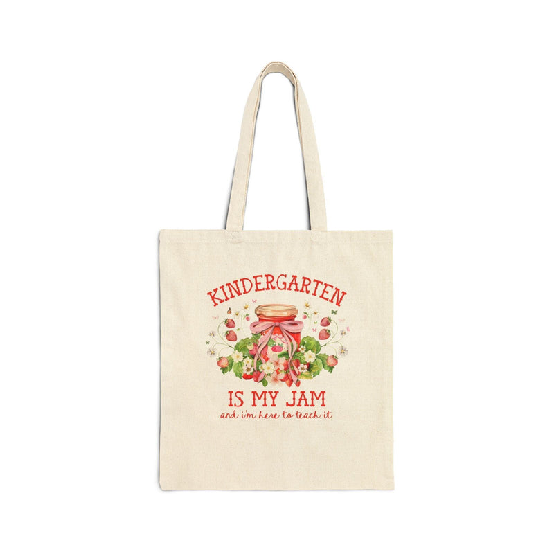 Kindergarten Teacher Tote Bag with Strawberries: Kindergarten is My Jam - BIG FRENCHIES
